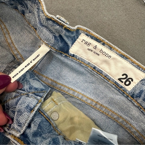 rag & bone Blue Floral High Waist Shorts - Picture 9 of 10